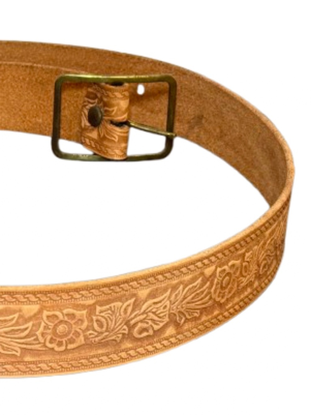 Vintage Handpainted Floral Women’s Steerhide Belt - Size 34-36